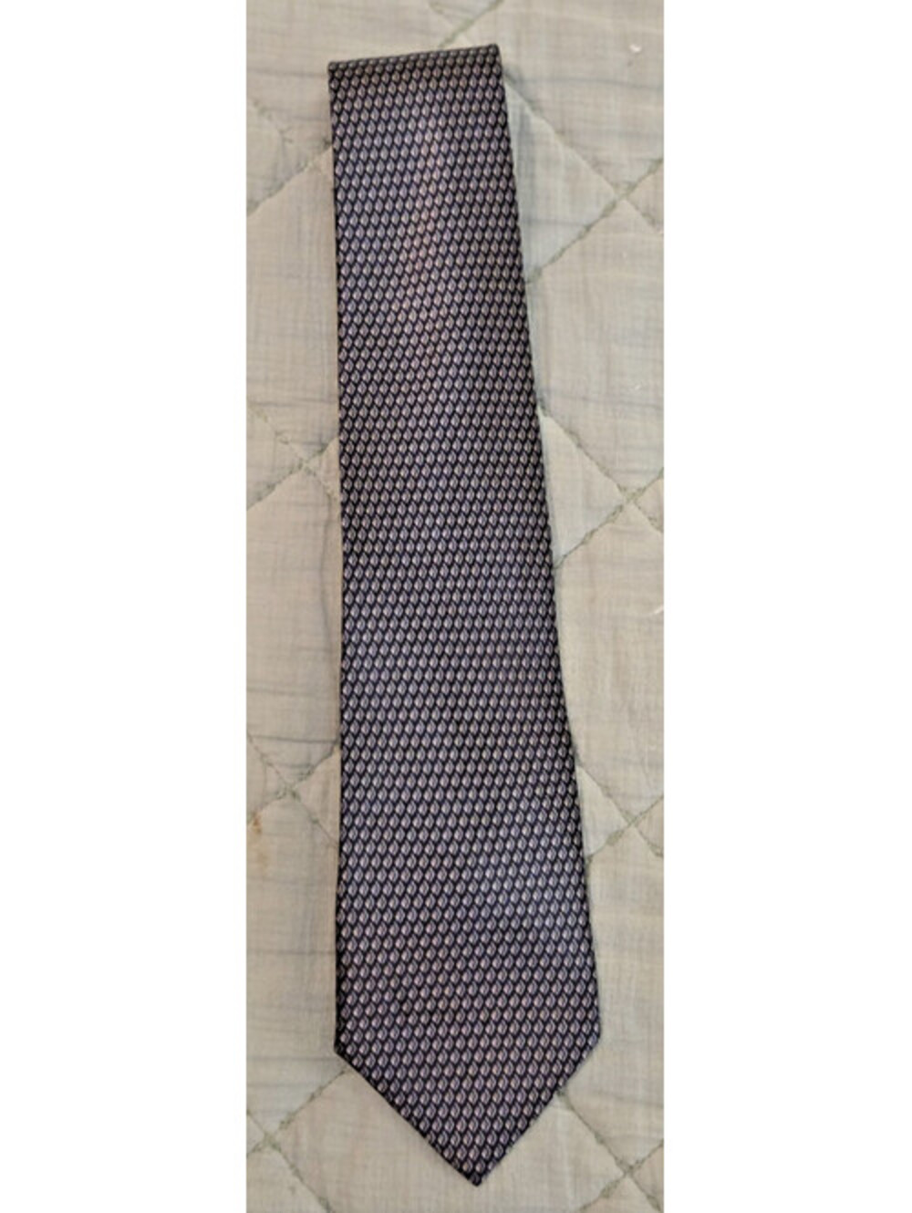 Charleston Rack 100% Silk Tie Made in Italy Navy Geometric Mens Necktie 58" x 3"